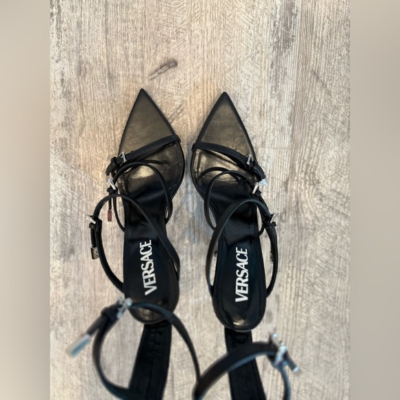 Versace Pinpoint Cage Multi-Strap Stiletto Heels - Picture 8 of 13